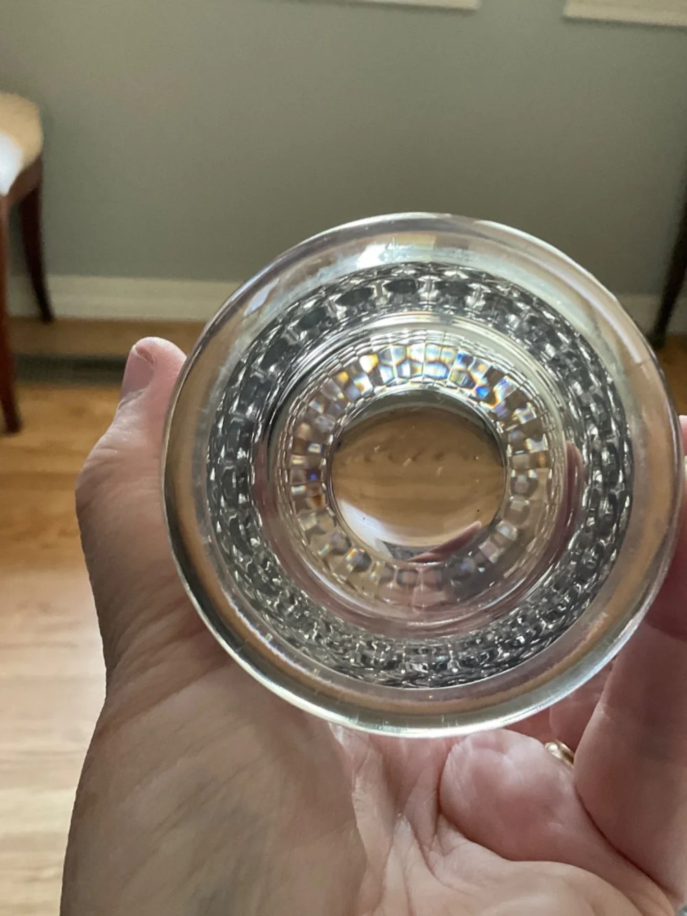 Villeroy & Boch smoke colored crystal double old fashion glasses.  set of two.